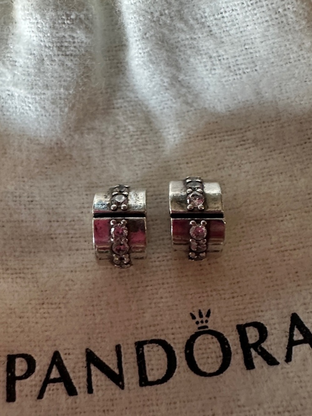 Pandora Shining Path sterling silver clip charms x2 - Picture 3 of 6